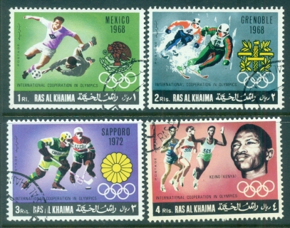 Ras-Al-Khaima-1969-Mi312-315-International-Cooperation-in-Olympics-CTO