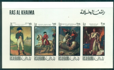 Ras-Al-Khaima-1969-Mi322-325-Birthday-of-Napoleon-Bonaparte-200th-MS-CTO