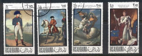 Ras-Al-Khaima-1969-Mi322-325-Napoleon-Bonaparte-200th-Birthday-CTO