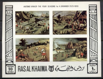 Ras-Al-Khaima-1969-MiMS70b-Paintings-of-the-Four-Seasons-by-Grimmer-IMPERF-MS-MUH