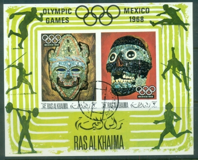 Ras-Al-Khaima-1969-MiMS76B-Summer-Olympics-Mexico-MS-IMPERF-CTO