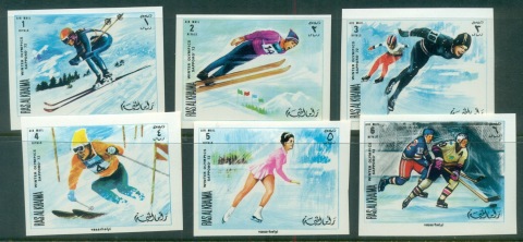 Ras-Al-Khaima-1970-Mi377-382B-Winter-Olympics-Sapporo-IMPERF-MLH