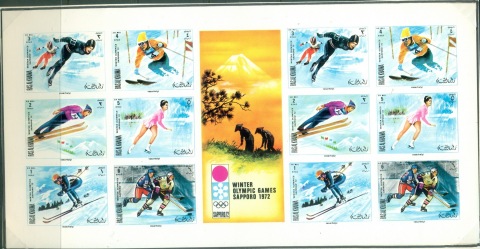 Ras-Al-Khaima-1970-Mi377-382B-Winter-Olympics-Sapporo-sheetlet-IMPERF-MUH