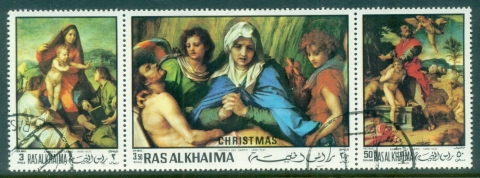 Ras-Al-Khaima-1970-Mi399-401-Xmas-Paintings-CTO