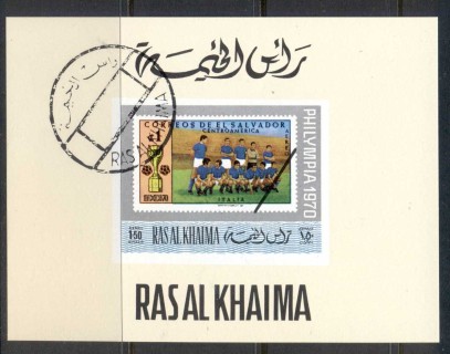 Ras-Al-Khaima-1970-Mi472-Philympia-Stamp-Ex-deluxe-IMPERF-MS-CTO