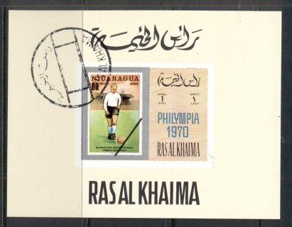 Ras-Al-Khaima-1970-Mi472-Philympia-Stamp-Ex-deluxe-MS-CTO