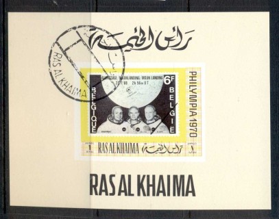 Ras-Al-Khaima-1970-Mi475-Philympia-Stamp-Ex-deluxe-IMPERF-MS-CTO