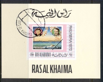 Ras-Al-Khaima-1970-Mi479-Philympia-Stamp-Ex-deluxe-IMPERF-MS-CTO