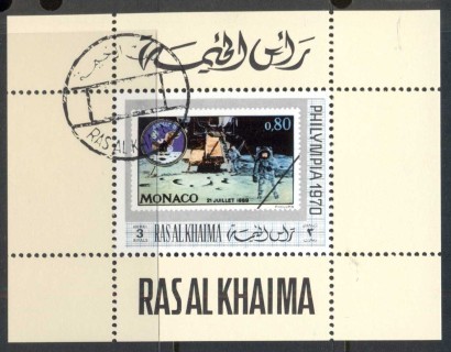 Ras-Al-Khaima-1970-Mi483-Philympia-Stamp-Ex-deluxe-MS-CTO