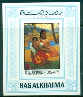 Ras-Al-Khaima-1970-MiMS88B-Paintings-by-Paul-Gaugin-MS-IMPERF-MLH