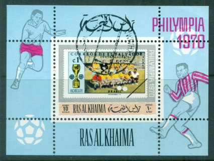 Ras-Al-Khaima-1970-MiMSV95A-Philympia-Stamp-Ex-MS-CTO