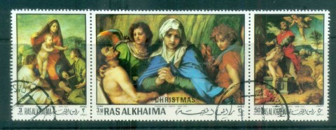 Ras-Al-Khaima-1970-Xmas-Paintings-Str-3-CTO-lot77316