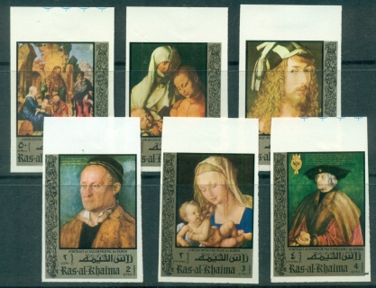 Ras-Al-Khaima-1971-Mi580-584B-Albrecht-Durer-600th-Birthday-IMPERF-MLH