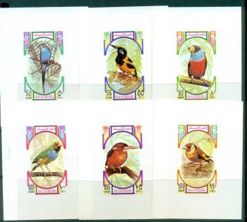 Ras-Al-Khaima-1972-Mi593-598-Birds-6xDLMS-White-background-MUH