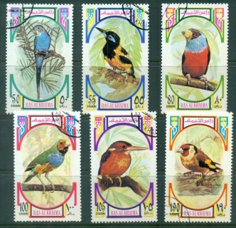 Ras-Al-Khaima-1972-Mi593-598-Birds-CTO