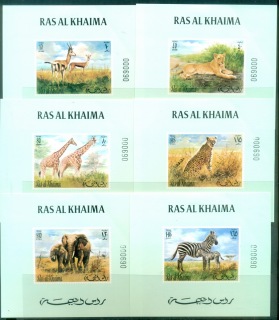 Ras-Al-Khaima-1972-Mi621-626-African-Fauna-6xDLMS-green-background-MLH