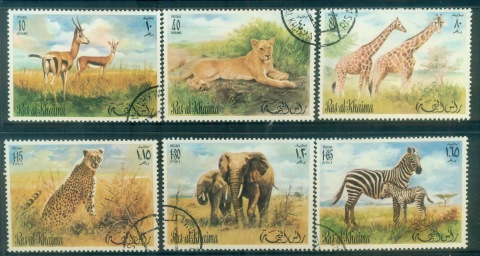 Ras-Al-Khaima-1972-Mi621-626-African-Fauna-CTO