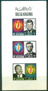 Ras-Al-Khaima-1972-Mi686-JFK-kennedy-Opt-53-Birthday-MS-3v-MLH