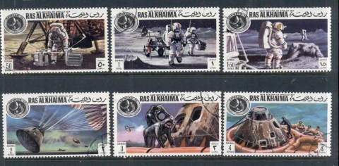 Ras-Al-Khaima-1972-Mi708-713-Safe-return-of-Apollo-14-CTO