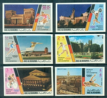 Ras-Al-Khaima-1972-Mi724-729B-Summer-Olympics-Munich