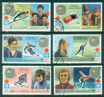 Ras-Al-Khaima-1972-Mi731-736-Winter-Olympics-Sapporo