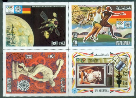 Ras-Al-Khaima-1972-Mi776-778-Summer-Olympics-Munich-CTO