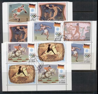 Ras-Al-Khaima-1972-Mi800-805-Summer-Olympics-Munich-2x-CTO