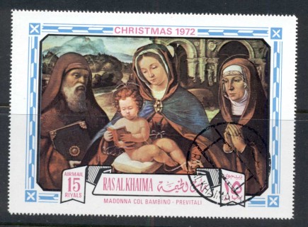 Ras-Al-Khaima-1972-Mi893-Xmas-Madonna-Child-CTO