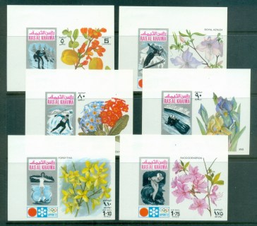 Ras-Al-Khaima-1972-Sapporo-Winter-Olympics-Flowers-IMPERF-MUH-lot84573