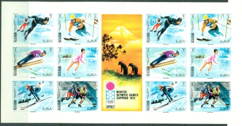 Ras-Al-Khaimah-1970-Mi377-382B-Winter-Olympics-Sapporo-sheetlet-IMPERFMUH-XL