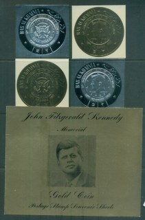 Ras-al-Khaima-1968-JFK-Kennedy-in-Memoriam-Silver-Gold-Foil-inc-presentation-folder-MS-MUH-lot84694