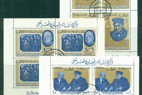 Ras-Al-Khaima-1965-Winston-Churchill-Sheetlets-CTO