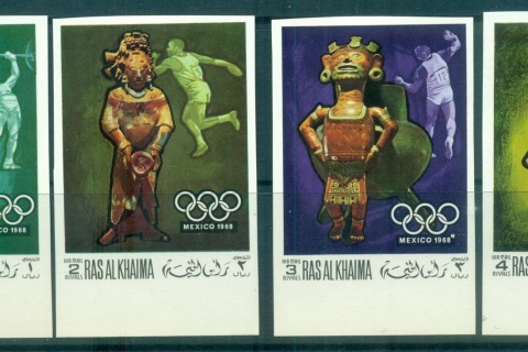 Ras-Al-Khaima-1968-Mi259-262B-Summer-Olympics-Mexico-City-IMPERF-MLH