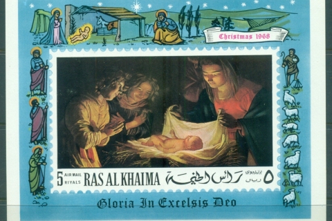 Ras-Al-Khaima-1968-MiMS50L-Xmas-Paintings-IMPERF-MS-MLH