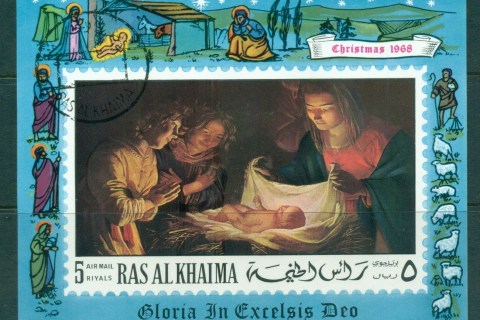 Ras-Al-Khaima-1968-Xmas-Nativity-IMPERF-MS-CTO