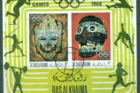 Ras-Al-Khaima-1969-MiMS76B-Summer-Olympics-Mexico-MS-IMPERF-CTO