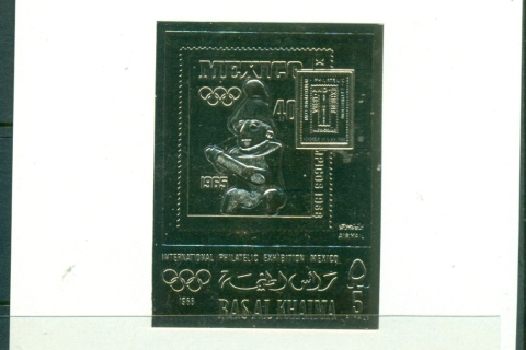 Ras-Al-Khaima-1969-MiMSF70A-EFIMEX-Gold-Foil-Embossed-MS-MLH