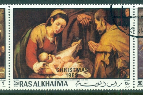 Ras-Al-Khaima-1970-Mi349-351-Xmas-Paintings-CTO
