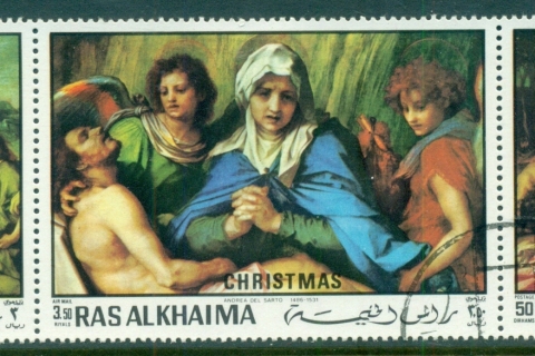 Ras-Al-Khaima-1970-Mi399-401-Xmas-Paintings-CTO