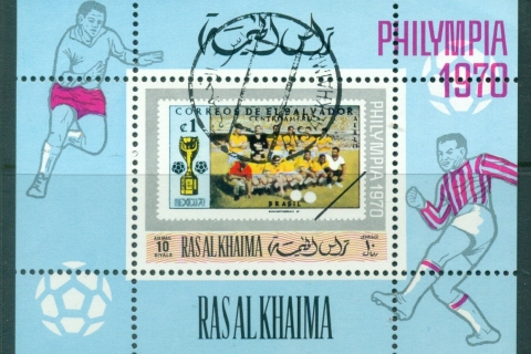 Ras-Al-Khaima-1970-MiMSV95A-Philympia-Stamp-Ex-MS-CTO