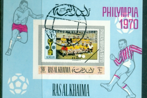Ras-Al-Khaima-1970-MiMSV95B-Philympia-Stamp-Ex-MS-IMPERF-CTO