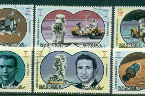 Ras-Al-Khaima-1971-Mi561-565-Space-Research-Apollo-15-CTO
