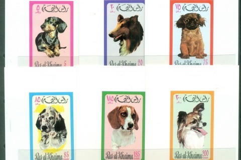 Ras-Al-Khaima-1971-Mi567-572-Dogs-6x-DLMS-MLH