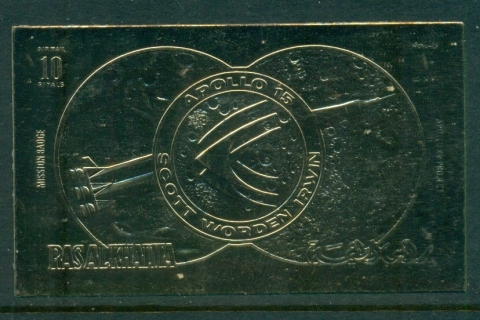 Ras-Al-Khaima-1971-MiB566B-Space-Research-Apollo-15-gold-foil-embossed-IMPERF-MLH