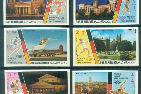 Ras-Al-Khaima-1972-Mi724-729B-Summer-Olympics-Munich