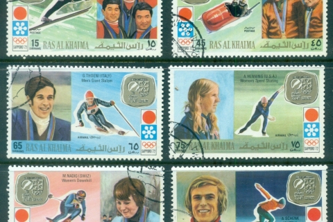 Ras-Al-Khaima-1972-Mi731-736-Winter-Olympics-Sapporo
