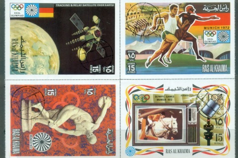 Ras-Al-Khaima-1972-Mi776-778-Summer-Olympics-Munich-CTO