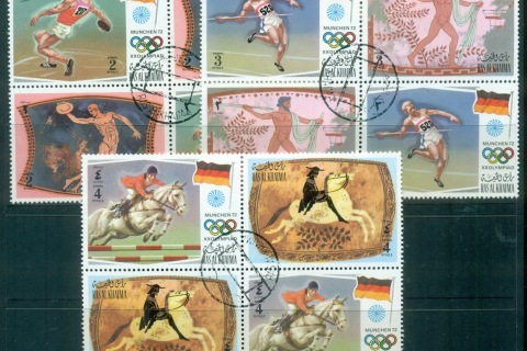 Ras-Al-Khaima-1972-Mi800-805-Summer-Olympics-Munich