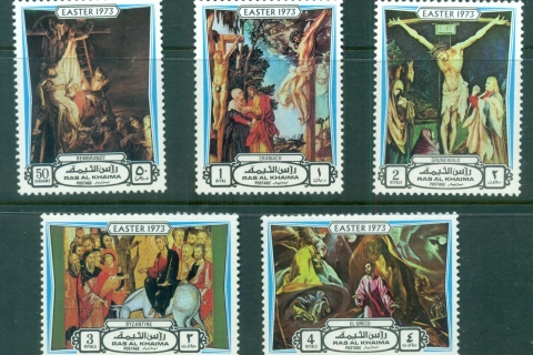 Ras-Al-Khaima-1972-Mi894-898-Easter-Paintings-MLH