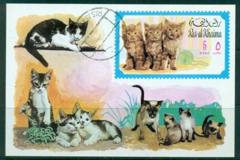 Ras-al-Khaima-1971-Cats-IMPERF-MS-CTO
